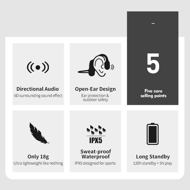 New Waterproof Bone Conduction Headphones Stereo Bluetooth